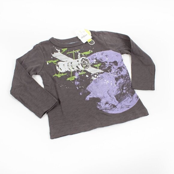 Crewcuts Long Sleeve Space T-Shirt - Glow in the Dark - Size 2, NWT - Picture 1 of 5